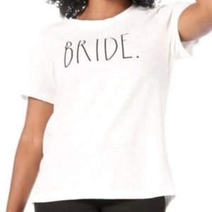 Rae Dunn BRIDE Tee Shirt & Something Blue Scrunchie